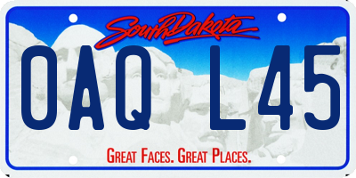 SD license plate 0AQL45
