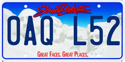 SD license plate 0AQL52