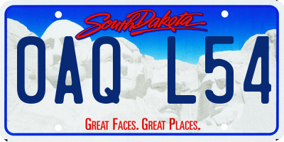 SD license plate 0AQL54