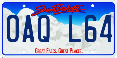 SD license plate 0AQL64