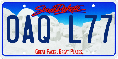 SD license plate 0AQL77