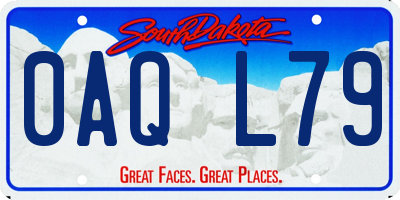 SD license plate 0AQL79
