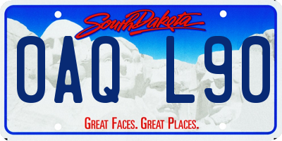 SD license plate 0AQL90