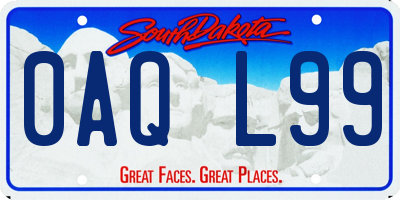 SD license plate 0AQL99