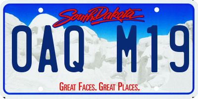SD license plate 0AQM19