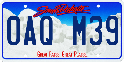 SD license plate 0AQM39
