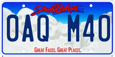 SD license plate 0AQM40