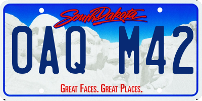 SD license plate 0AQM42