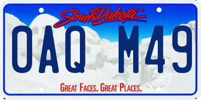 SD license plate 0AQM49