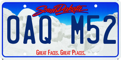 SD license plate 0AQM52