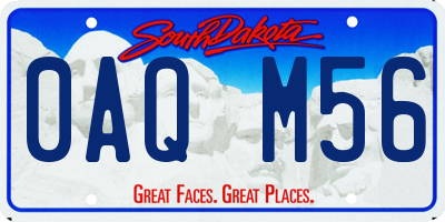 SD license plate 0AQM56