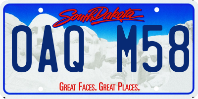 SD license plate 0AQM58