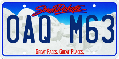 SD license plate 0AQM63