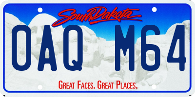 SD license plate 0AQM64