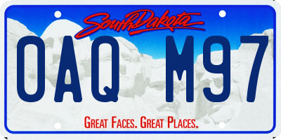 SD license plate 0AQM97