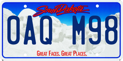 SD license plate 0AQM98