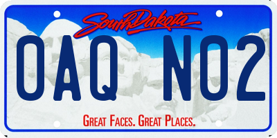 SD license plate 0AQN02