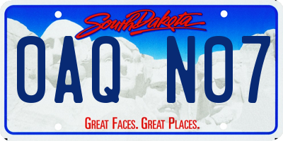 SD license plate 0AQN07