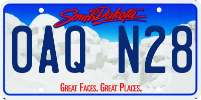 SD license plate 0AQN28