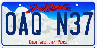 SD license plate 0AQN37