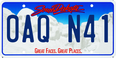 SD license plate 0AQN41