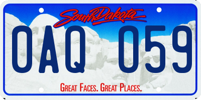 SD license plate 0AQO59