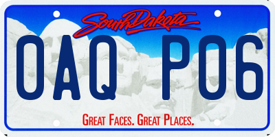 SD license plate 0AQP06
