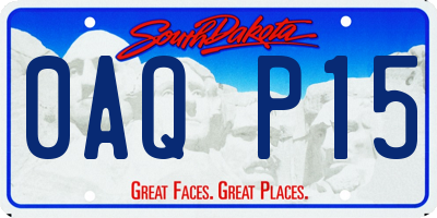 SD license plate 0AQP15