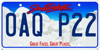 SD license plate 0AQP22