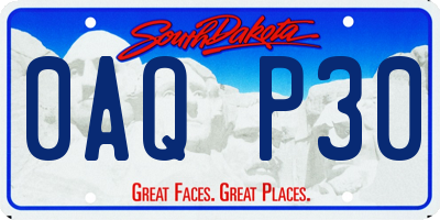 SD license plate 0AQP30