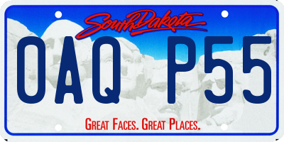 SD license plate 0AQP55