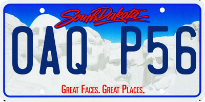 SD license plate 0AQP56