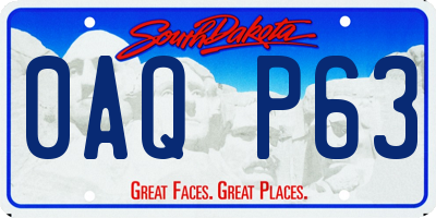 SD license plate 0AQP63