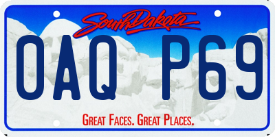 SD license plate 0AQP69