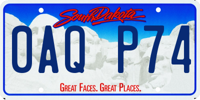 SD license plate 0AQP74