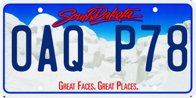 SD license plate 0AQP78