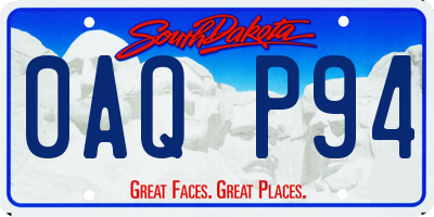 SD license plate 0AQP94