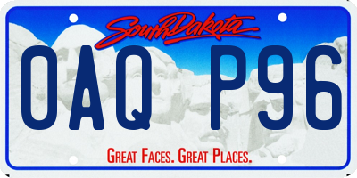 SD license plate 0AQP96