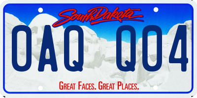 SD license plate 0AQQ04