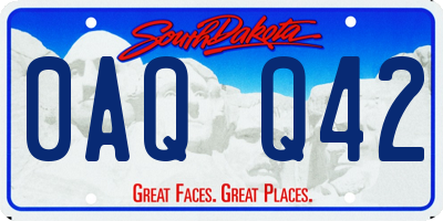 SD license plate 0AQQ42