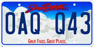 SD license plate 0AQQ43
