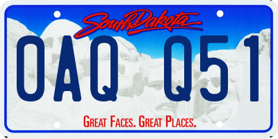 SD license plate 0AQQ51