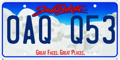 SD license plate 0AQQ53