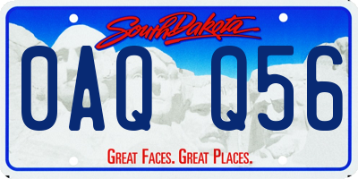 SD license plate 0AQQ56