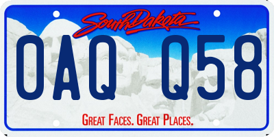 SD license plate 0AQQ58