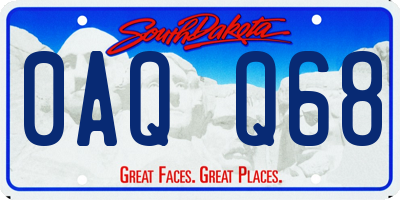 SD license plate 0AQQ68