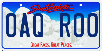 SD license plate 0AQR00
