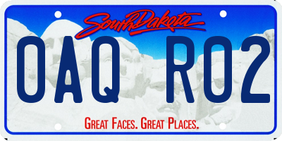 SD license plate 0AQR02