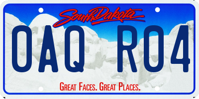 SD license plate 0AQR04