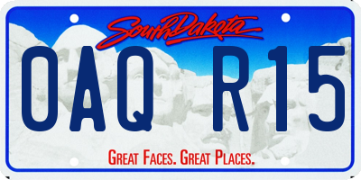 SD license plate 0AQR15